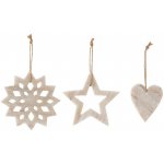 Bloomingville Dekorační ozdoby SET 3ks P.9.5cm mramor – Zboží Dáma