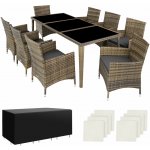 tectake 403753 zahradní ratanový nábytek monaco 8+1 vč. plachty přírodní – Hledejceny.cz