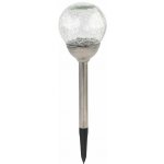 lampa solární KOULE 12cm, v.42,5cm, 2LED, nerez/sklo/PH čirá – Hledejceny.cz