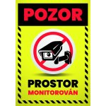 Tabulka "Pozor, prostor monitorován" Tabulka "Pozor, prostor monitorován", Plast 210 x 297 mm (A4) tl. 2 mm, Kód: 26939 – Hledejceny.cz