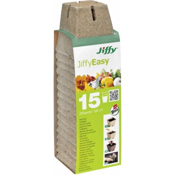 Jiffy Products Rašelinový květináč hranatý Jiffypot S8-15 8 x 8 cm balení 15 kusů