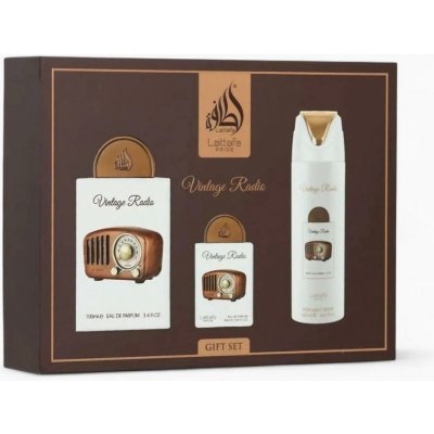 Lattafa Pride Lattafa Pride Vintage Radio EDP 100 ml + Pride Vintage Radio EDP 20 ml + deodorant s parfemací 200 ml – Zboží Mobilmania