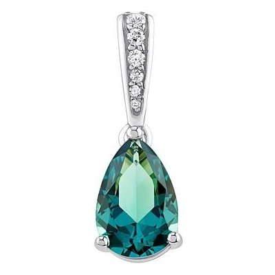 SILVEGO Stříbrný přívěsek Ella se syntetickým turmalínem paraiba a Brilliance Zirconia MSS195PPAR – Zboží Mobilmania