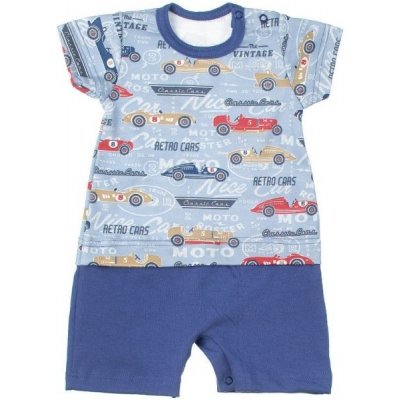 MBaby Bavlněné body s nohavičkami Retro Cars jeans