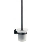 Aqualine Samba nástěnná WC štětka mléčné sklo černá SB208 – Hledejceny.cz