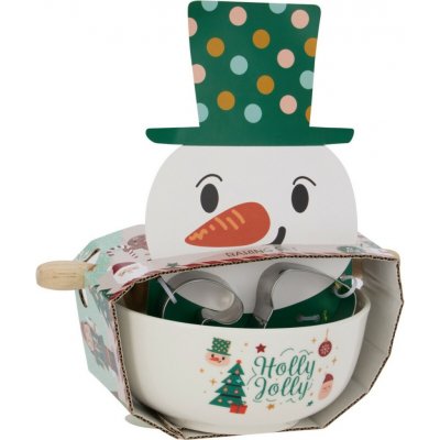 Vánoční sada na pečení Sněhulák – miska, váleček, vykrajovátka – Hledejceny.cz