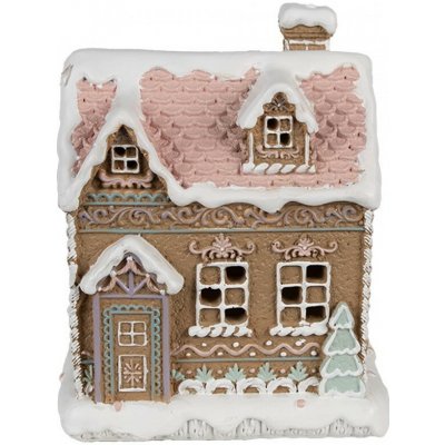 Hnědá svítící perníková chaloupka Gingerbread House - 13*10*16 cm / 3*AAA - Clayre & Eef – Hledejceny.cz