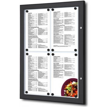 Jansen Display venkovní menu vitrína 4 x A4