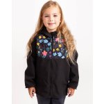 Unuo dětská softshellová bunda s fleecem Basic Kytičky černá – Zboží Mobilmania