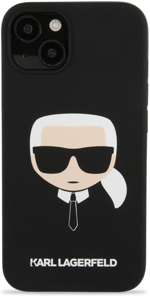 Pouzdro Karl Lagerfeld Liquid Silicone Karl Head iPhone 13 mini černé