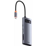 Baseus Metal Gleam USB HUB 1x SD 1x USB-C PD 1x microSD 1x HDMI + 3x USB-A 2.0 3.0 (6932172682750) – Zboží Živě