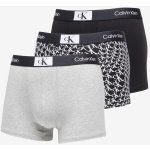 Calvin Klein 96 Cotton Trunk 3-Pack Black/ Grey Heather/ Warped Logo Print Black – Hledejceny.cz