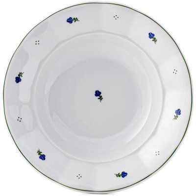 Talíř hluboký, modrá kytička, 24 cm, Benedikt - 1. republika – Zboží Mobilmania