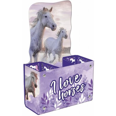 DERFORM Držák na pera I Love Horses – 3 přihrádky – Sleviste.cz