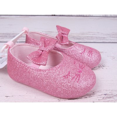 YO kojenecké botičky/balerínky třpytivé s mašličkou růzová – Sleviste.cz