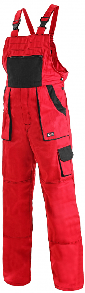 Canis CXS LUXY SABINA Dámské pracovní kalhoty s laclem Červená/černá