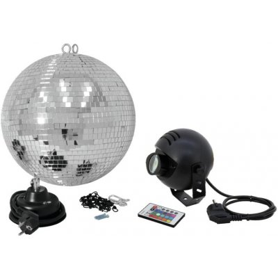Eurolite Set zrcadlová koule 30cm s LED RGB spot IR