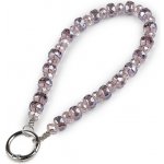 Přívěsek na mobil ze skleněných korálků starorůžová 1ks – Zboží Živě