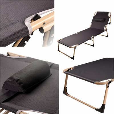 KIK KX3909_1 Skládací polní lůžko 193 cm šedá – Zboží Mobilmania