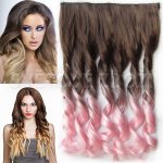 Girlshow Clip in vlasy 55 cm vlnitý pás vlasů lokny OMBRE odstín 8TLight Pink – Hledejceny.cz