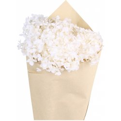 Bílá dekorace sušená květina hortenzie Hydrangea Flower - 60 cm