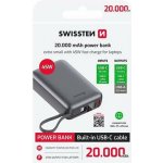 Swissten 20000 mAh 45W s integrovaným kabelem USB-C vesmírně stříbrná 22013976 – Zboží Živě