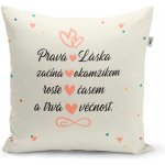 Sablio Polštář Pravá láska 40x40 – Zboží Mobilmania