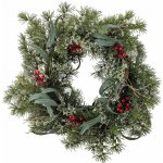 Bloomingville Věnec z umělé borovice Pine Ø 60 cm zelená barva plast – Hledejceny.cz