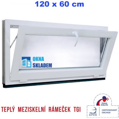 ERKADO Plastové okno 120x60 cm sklopné, Bílé / Antracit – Sleviste.cz