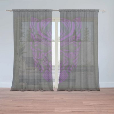 Sablio Záclony BLACK PANTHER wakanda forever Fialový: 2ks 150x250cm – Hledejceny.cz