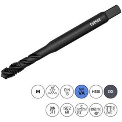 Narex Ždánice 041537132050000 - Závitník strojní M 5,0 x 0,8mm šroubovice 40° typ 3044 kód 2290 OX lícování ISO2 (6H) DIN 371 – Zboží Mobilmania