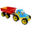 Auta, bagry, technika Rappa traktor plastový s vlečkou Modrá