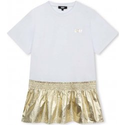 Dkny dětské bavlněné šaty mini D60109.114.150 bílá