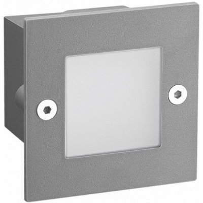 ACA Lighting LED zápustné nástěnné svítidlo PAS 2W/230V/6000K/100Lm/120°/IP54/IK08, šedé – Hledejceny.cz