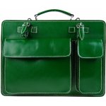 Diva Moderní pánská aktovka z pravé italské kůže smaragdově zelená – Zboží Dáma