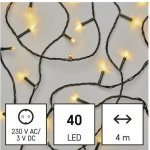 Emos D4AW01 40 LED řetěz 4 m venkovní i vnitřní teplá bílá časovač – Zboží Dáma