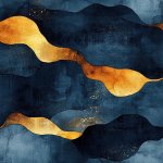 Takoy Úplet Milano 150 cm modro-zlatý mramor – Zboží Dáma