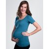 Těhotenské a kojící tričko Bobánek těhotenské tričko krátký rukáv petrolejové