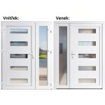 Soft Dvoukřídlé vchodové 6300+Sklo Nisip Bílá/bílá levé 150 x 200 cm – Hledejceny.cz
