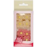 Marcipánové zdobení 12ks květy bílé a růžové FunCakes – Zboží Dáma