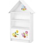 Dřevěná knihovna/skříň na hračky Nellys Domeček, Flowers – Sleviste.cz