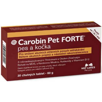 Carobin Pet Forte tablety na podporu střevní absorpce pro psy a kočky 30 tablet – Hledejceny.cz