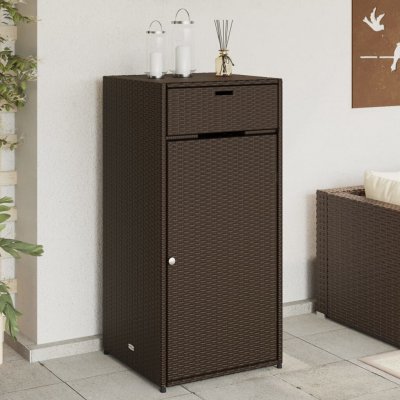 zahrada-XL Zahradní úložná skříň hnědá 55 x 55 x 111 cm polyratan – Zboží Dáma