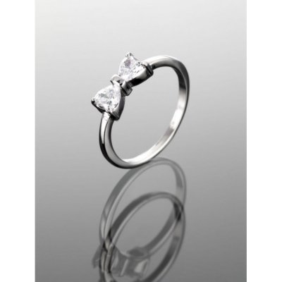 Prosperk Prsten ocelový mašlička čirý zirkon 12702 – Zbozi.Blesk.cz