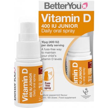 BetterYou Vitamin D 400 IU Junior Daily Spray, Orální sprej pro děti 3+, 15 ml