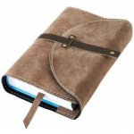 Variabilní kožený obal s nýty XL kůže hnědá semiš – Zboží Dáma