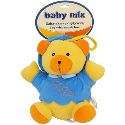 Baby Mix plyšová hračka s hracím strojkem medvídek modrý 17218