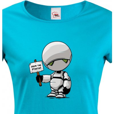 Canvas Dámské tričko Marvin robot Modrá – Hledejceny.cz