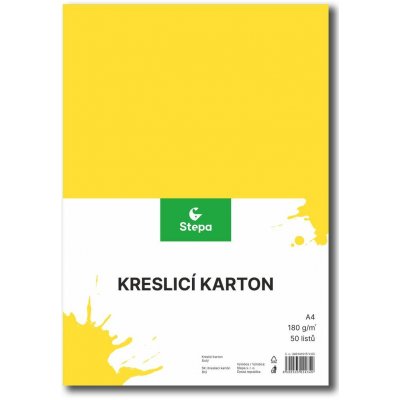 Stepa Kreslící karton A4 50ks 180g žlutý – Zboží Dáma
