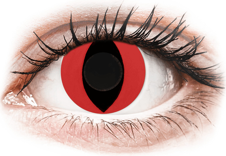 Gelflex CRAZY LENS - Cat Eye Red - nedioptrické jednodenní 2 čočky